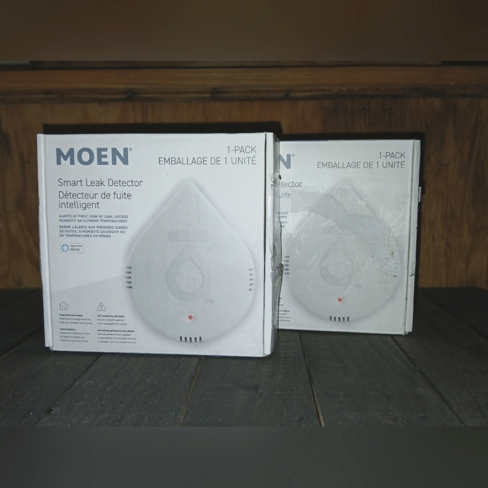 Moen Flo Smart Water Leak Detector, Water Sensor Alarm for Home, 2 Pack, White,